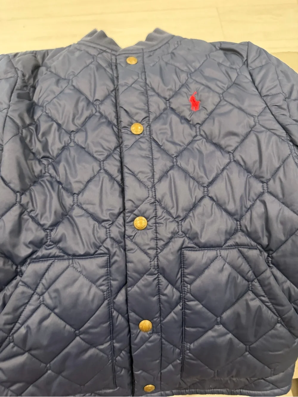 Polo by Ralph Lauren Navy Quilted Puffer Jacket with Red Pony